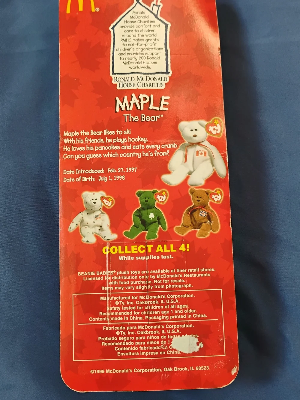 Complete set of Ty Teenie Beanie Babies from the 1999 McDonald's promotion